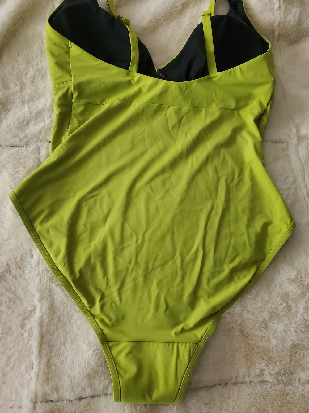 knix V-Neck Leakproof Chartreuse One-Piece Swimsuit XL - Picture 8 of 10
